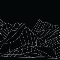 Papel pintado panorámico blanco montaña geométrico