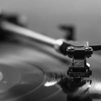 Giradiscos de música Vinilo antiguo Papel pintado panorámico