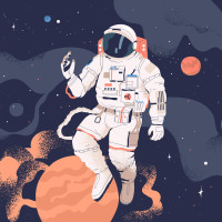 Espacios de astronauta Papel pintado panorámico