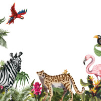 Papel pintado panorámico Jungle Animals 2