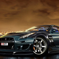 Papel pintado panorámico Nissan GTR