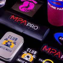 Shaped sticker with transparent margin