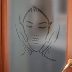 Logotipo de masaje Privacidad Lámina para ventanas