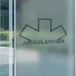 Logotipo del conductor de la ambulancia 3 Privacidad Lámina para ventanas