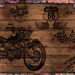 Papel pintado panorámico Vintage Moto Papel pintado panorámico Vintage Moto