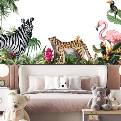 Papel pintado panorámico Jungle Animals 2