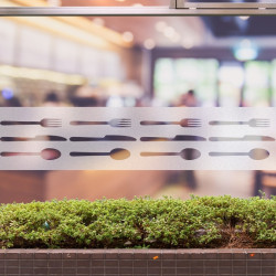 Cubertería de restaurante Privacidad Lámina para ventanas