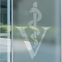 Logotipo veterinario de Caduceus Privacidad Lámina para ventanas