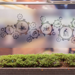 Logotipo de kinesiterapia 2 Privacidad Lámina para ventanas