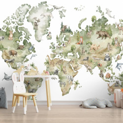 Mapa del mundo de la selva Papel pintado panorámico