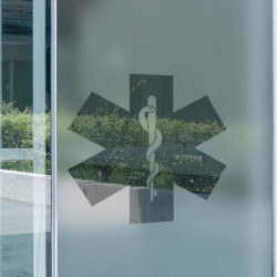 Logotipo del conductor de la ambulancia 4 Privacidad Lámina para ventanas
