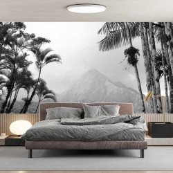 Papel pintado panorámico Jungle Forest Black and White 2