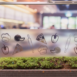 Pizzería Privacidad Lámina para ventanas