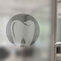Diente Dentista Privacidad Película para ventanas