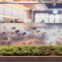 Carnicería Patrón Privacidad Lámina para ventanas