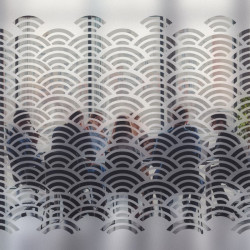 Patrón de ondas japonés Privacidad Lámina para ventanas 2