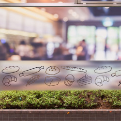 Patrón de panadería Privacidad Lámina para ventanas