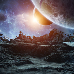 Papel pintado panorámico Moon Universe Papel pintado panorámico Moon Universe