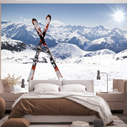 Papel pintado panorámico de esquí