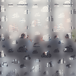 Motivo de nubes japonesas. Película para ventanas de privacidad.