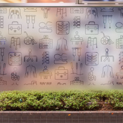 Osteopatía Cinesiterapia Patrón Privacidad Lámina para ventanas