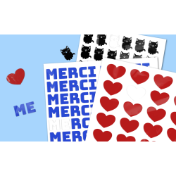 Hoja de vinilos adhesivos personalizados