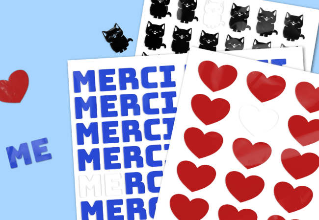 Hoja de vinilos adhesivos personalizados