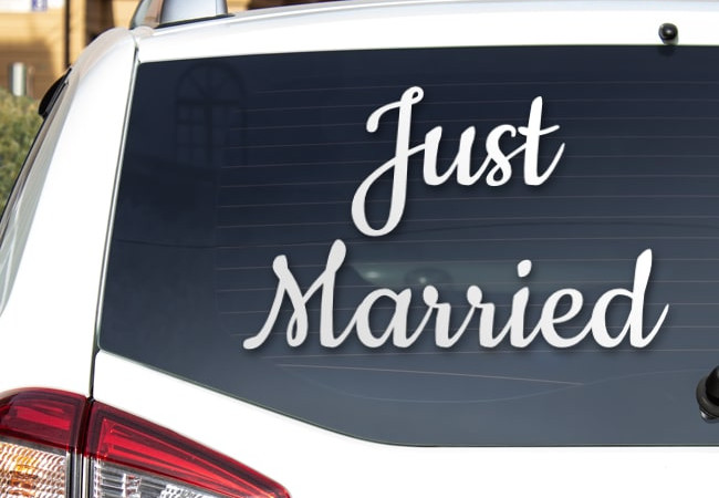 Letras adhesivas de matrimonio