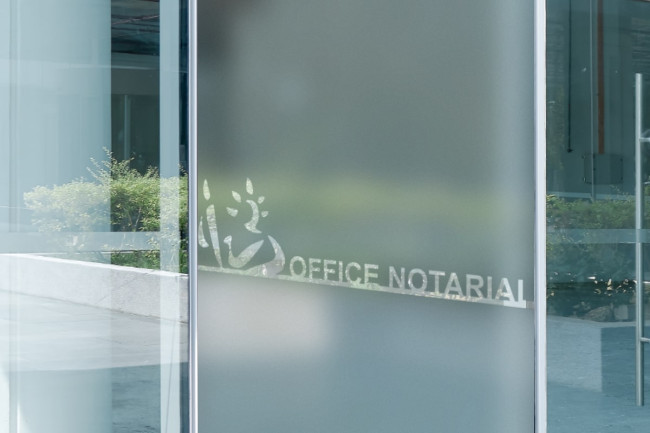 Logotipo de la oficina notarial Privacidad Lámina para ventanas