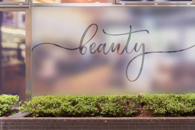 Salón de belleza Beauté Privacidad Lámina para ventanas