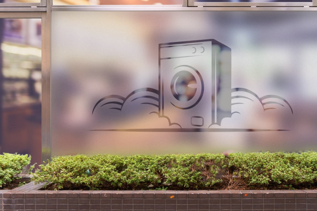 Lavandería Logo 2 Privacidad Lámina para ventanas