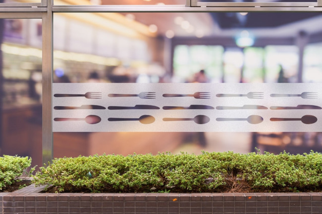 Cubertería de restaurante Privacidad Lámina para ventanas