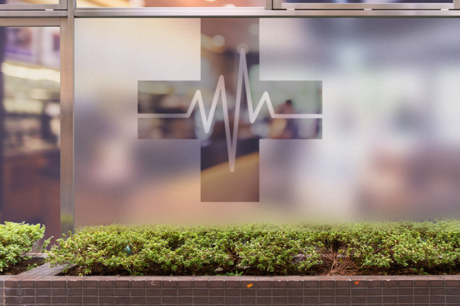 Logotipo del hospital Cruz Privacidad Lámina para ventanas