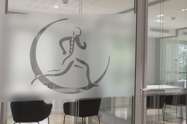 Kinesiterapia Logotipo Privacidad Lámina para ventanas