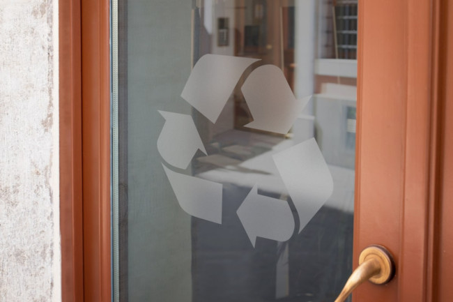 Logotipo de reciclaje Privacidad Lámina para ventanas