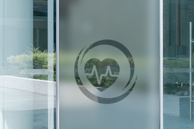 Hospital Heart Logo 2 Privacidad Lámina para ventanas