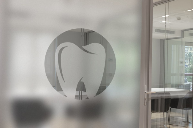 Diente Dentista Privacidad Película para ventanas