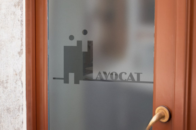 Logotipo de abogado 2 Privacidad Lámina para ventanas