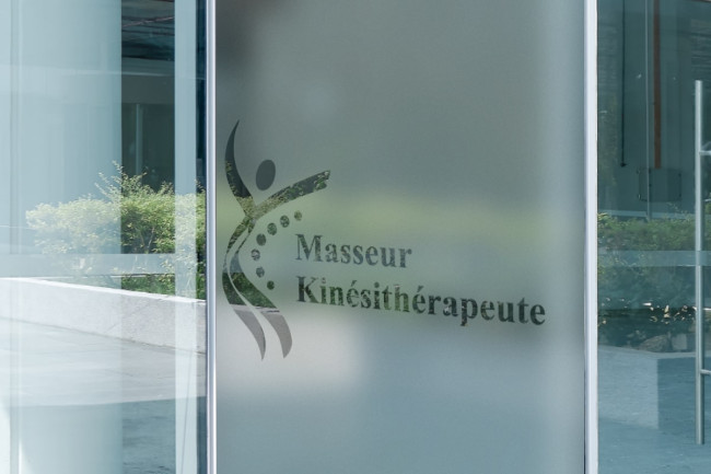 Logotipo de kinesiterapia 3 Privacidad Lámina para ventanas