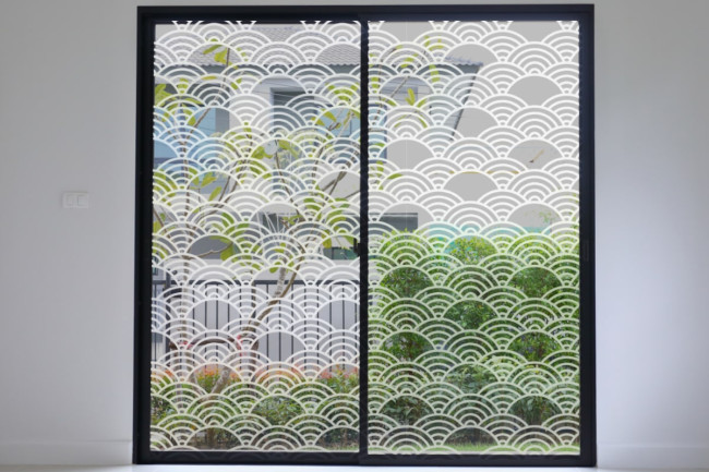 Patrón de onda japonés 3 Película de privacidad para ventanas