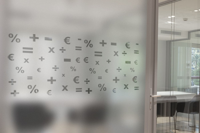 Estampados matemáticas banco Privacidad Láminas para ventanas